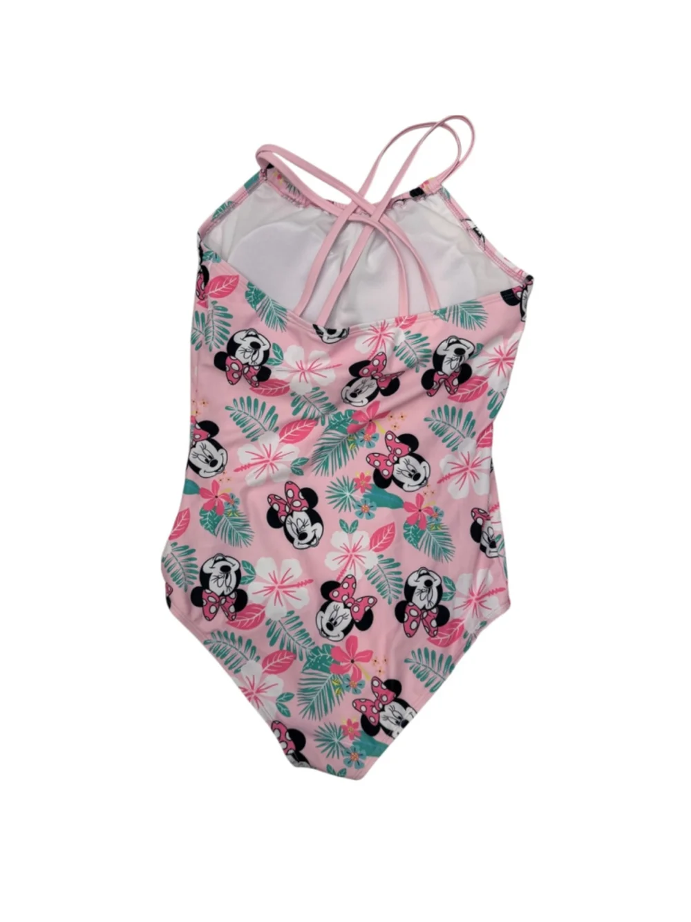 Disney Minnie Mouse PatPat NWT Tropical Floral Pink OnePiece Swimsuit Girl 12-13